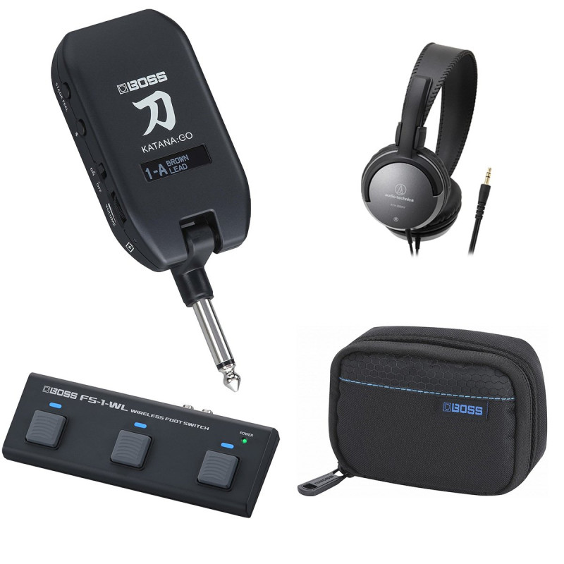 BOSS / KTN-GO2 KATANA:GO Personal Headphone Guitar Amplifier ボス ヘッドフォンアンプCB-KTNGO [専用ポーチ + ワイヤレスフットスイッチ]FS-1-WL