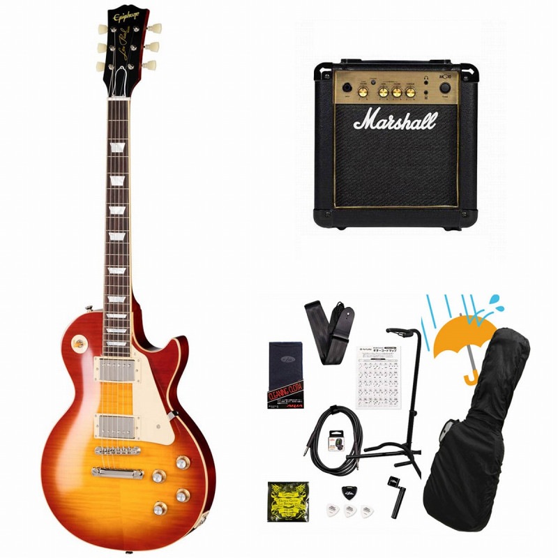 Epiphone / Inspired by Gibson Custom 1960 Les Paul Standard Reissue Washed Cherry Sunburst エピフォン Marshall MG10アンプ付属エレキギター初心者セットR