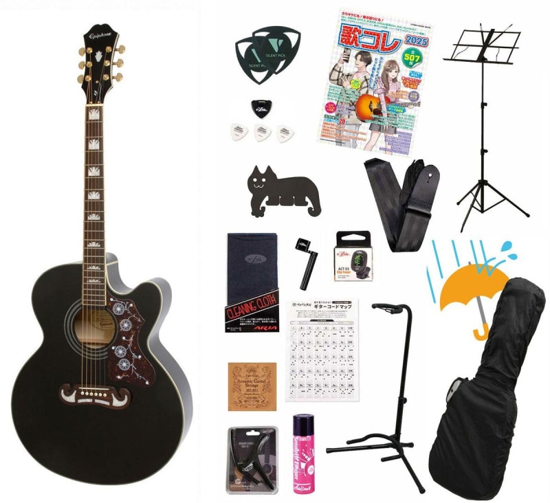 Epiphone / J-200EC Studio Black (EJ-200SCE) エピフォン アコギ