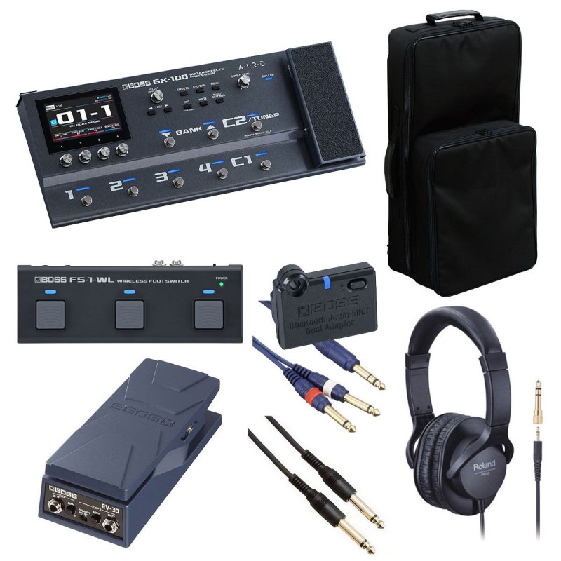 BOSS / GX-100 Guitar Effects Processor[オプションアイテム+リュック式キャリングバッグセット] FS-1-WL + EV-30 + BT-DUAL