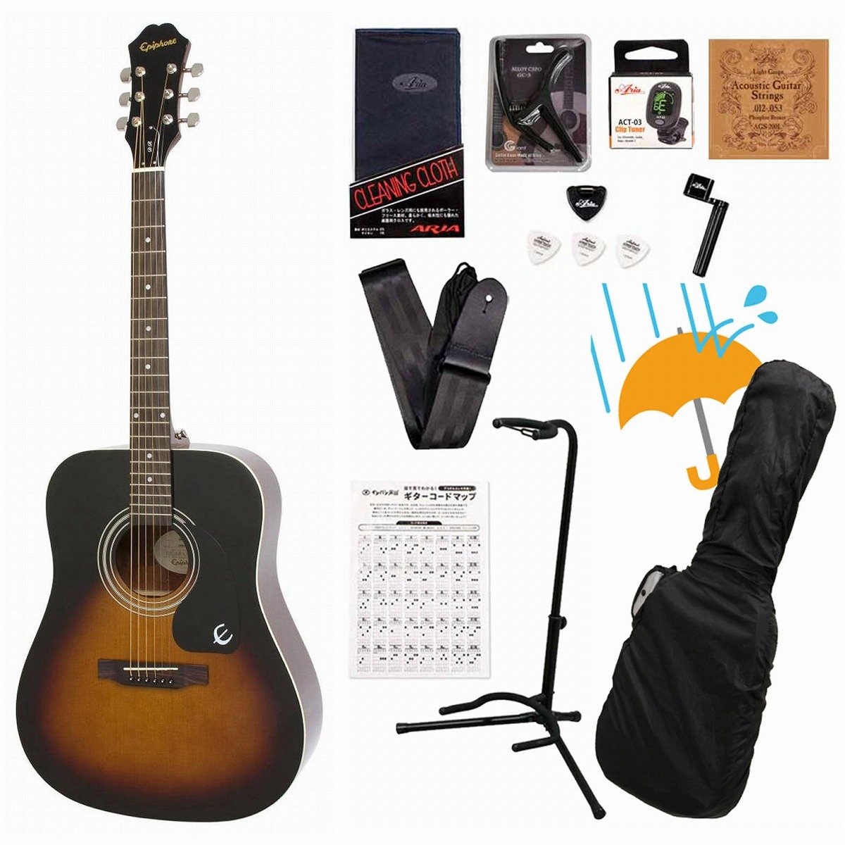 Epiphone DR-100 エピフォンアコースティックギター ケース付属品付