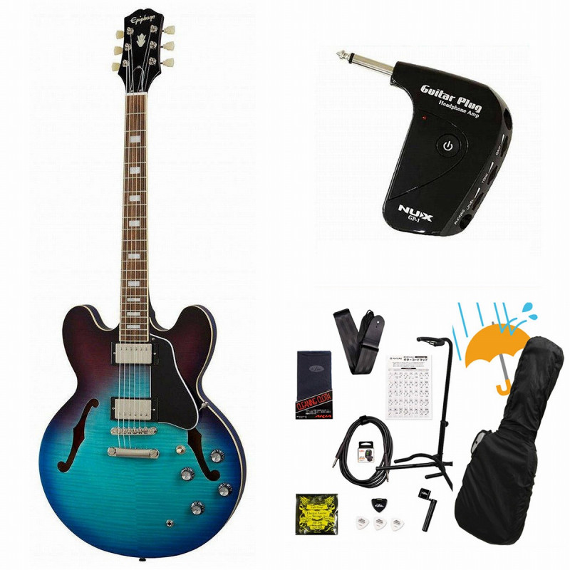 Epiphone / Inspired by Gibson ES-335 Figured Blueberry Burst (BBB) エレキギター セミアコ ES335 GP-1アンプ付属エレキギター初心者セットR