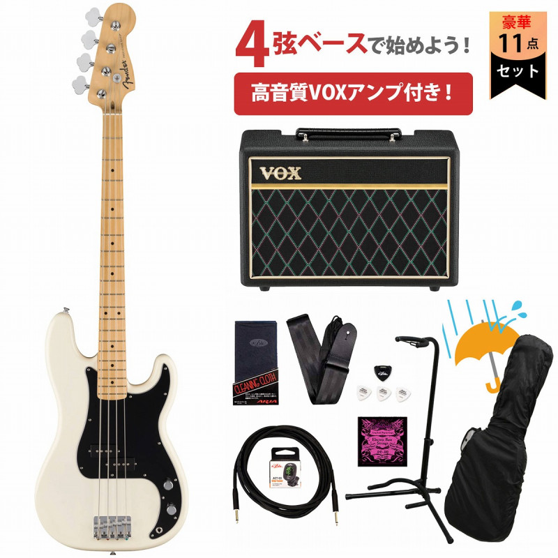 Fender / Standard Precision Bass Maple Fingerboard Black Pickguard Olympic White フェンダー VOXアンプ付属エレキベース初心者セットR