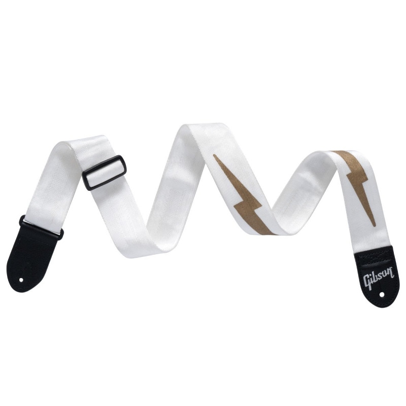 Gibson / ASBOLT-WHT The Lightning Bolt Seatbelt (White) ギブソン ストラップ
