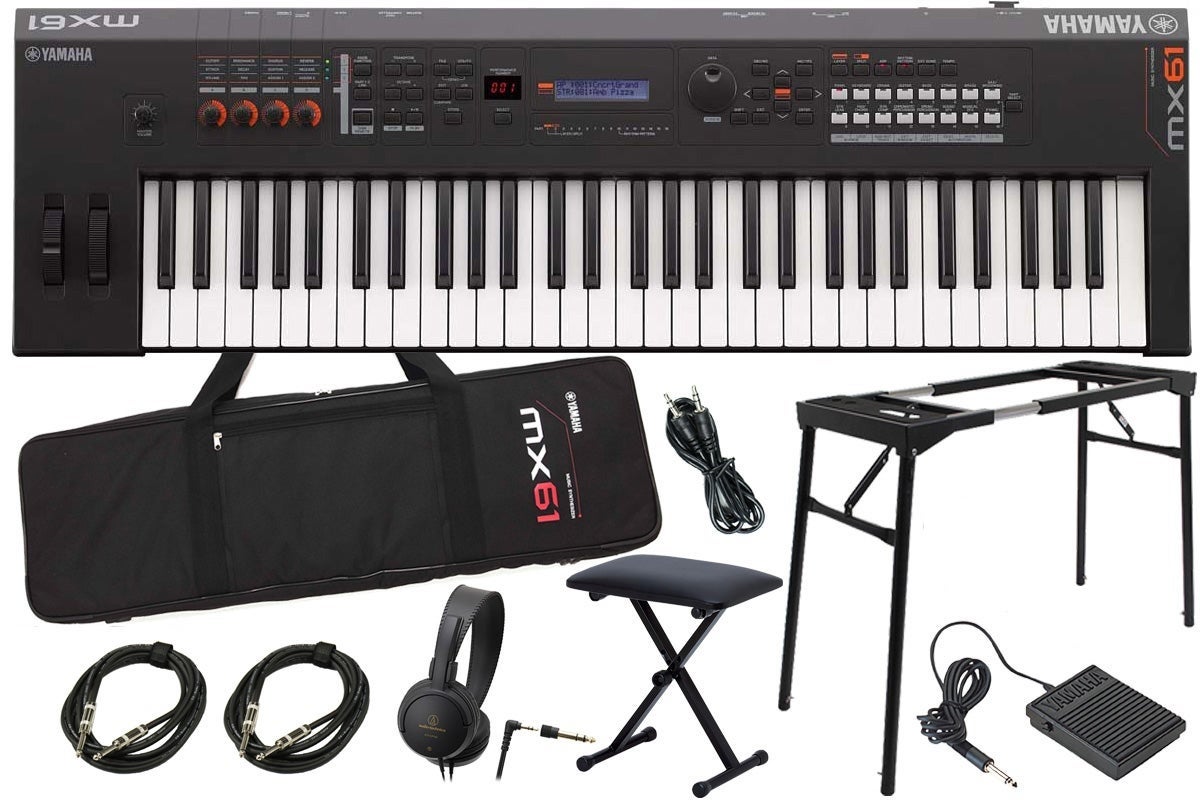 美品YAMAHA MX61 シンセサイザー ホワイト スタンド フットペダル 等 000000066990_8JoA1dX.jpg