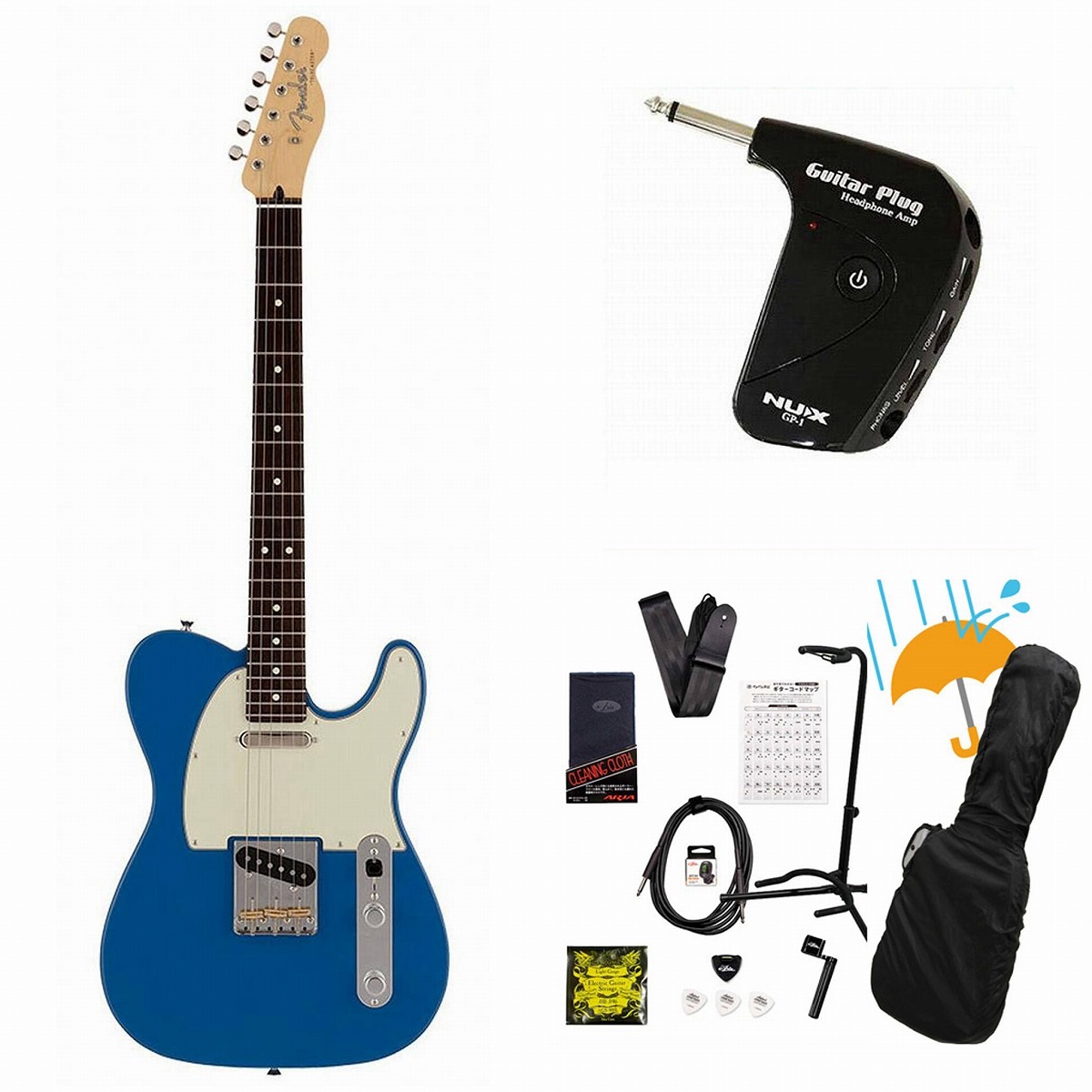 Fender / Made in Japan Hybrid II Telecaster Rosewood FB Forest Blue GP-1アンプ付属エレキギター初心者セットR
