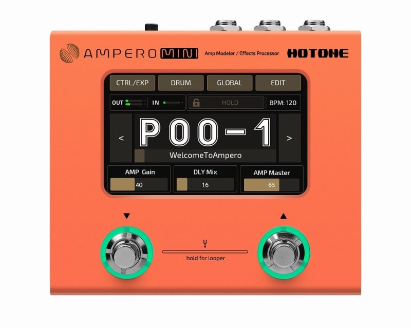 【台数限定リミテッドカラー】HOTONE / AMPERO Mini Orange アンプモデラー マルチエフェクター 【国内正規品】