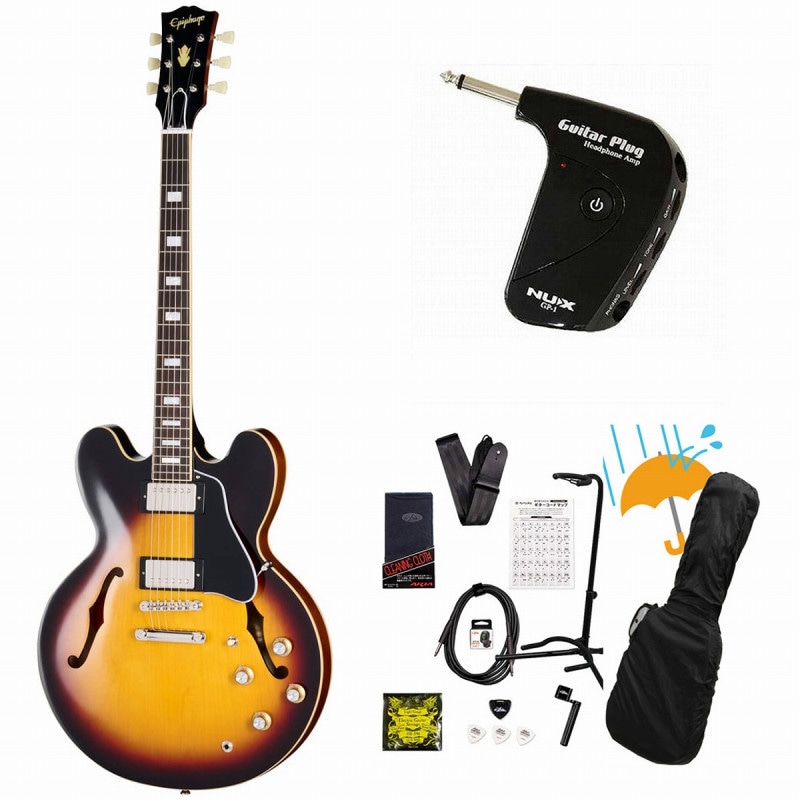 ES-335タイプ セミアコースティックギター 初心者7点セット ブラック ES-335タイプ セミアコースティックギター 初心者7点セット ブラック