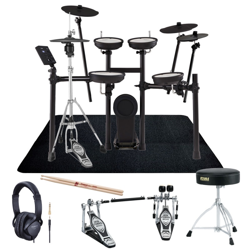 Roland / TD-07KV VH-10アップグレード/3シンバル ツインペダルスターターセット200TW/T130 w/SELVAマット