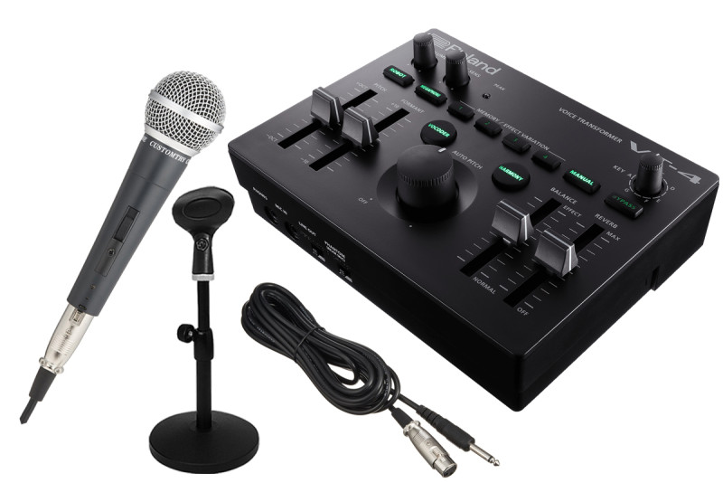 Roland VT-4 ボイストランスフォーマー マイクケーブル付き Roland / VT-4 かんたん配信スターターセット -ダイナミックマイク