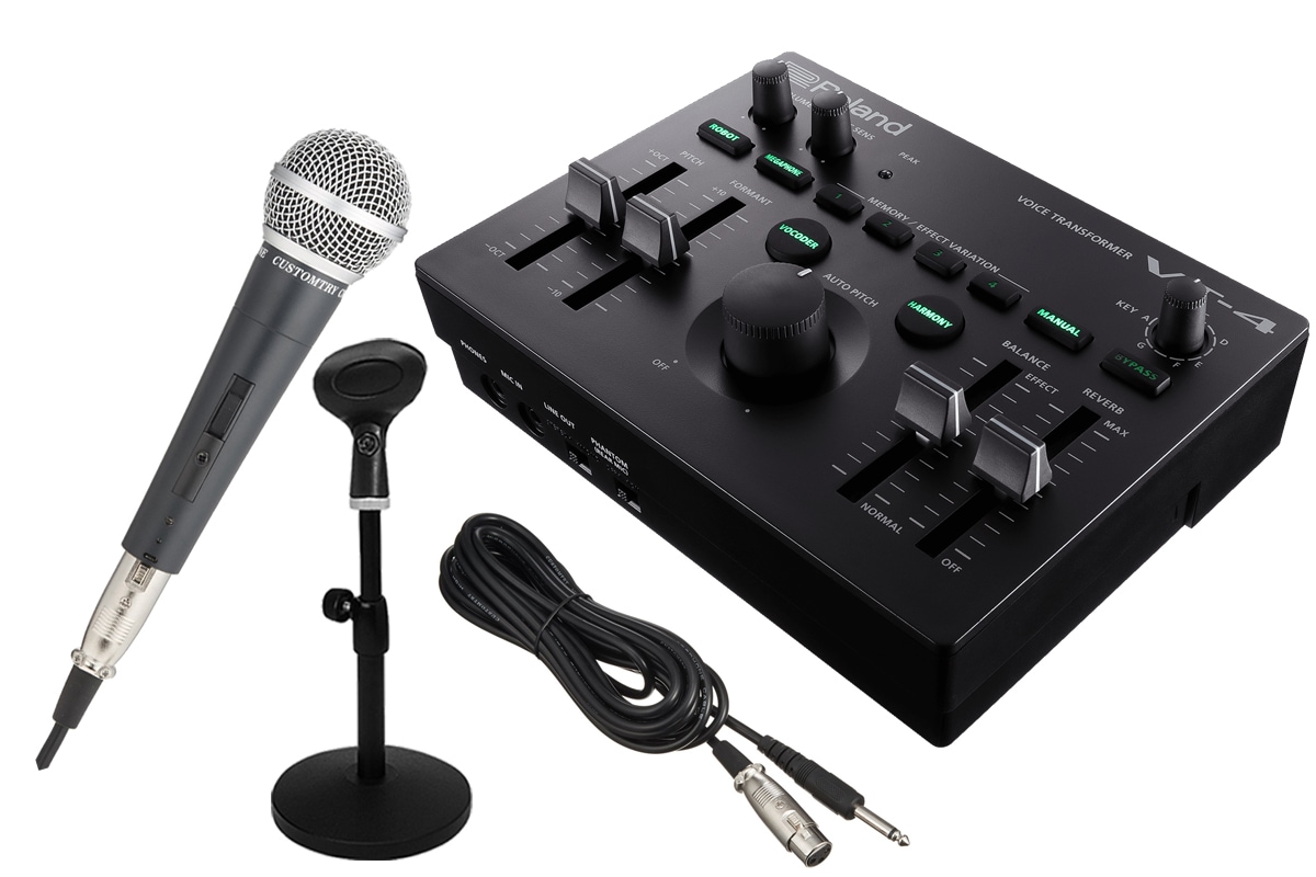 Roland VT-4 ボイストランスフォーマー マイクケーブル付き Roland / VT-4 かんたん配信スターターセット -ダイナミックマイク