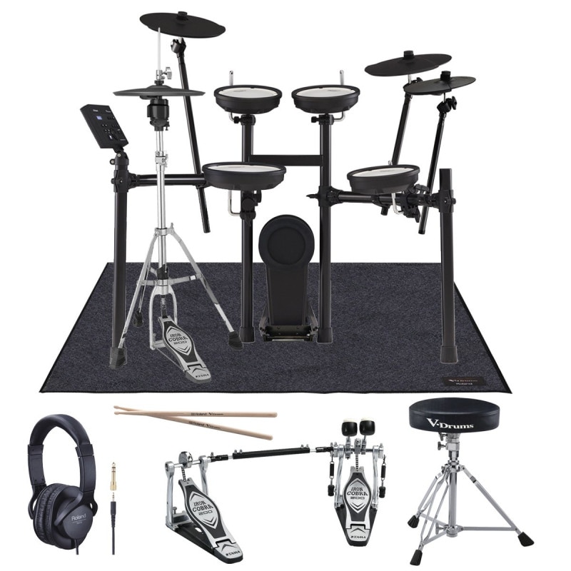 Roland / TD-07KV VH-10アップグレード/3シンバル ツインペダルフルセット (w/Vドラムマット)