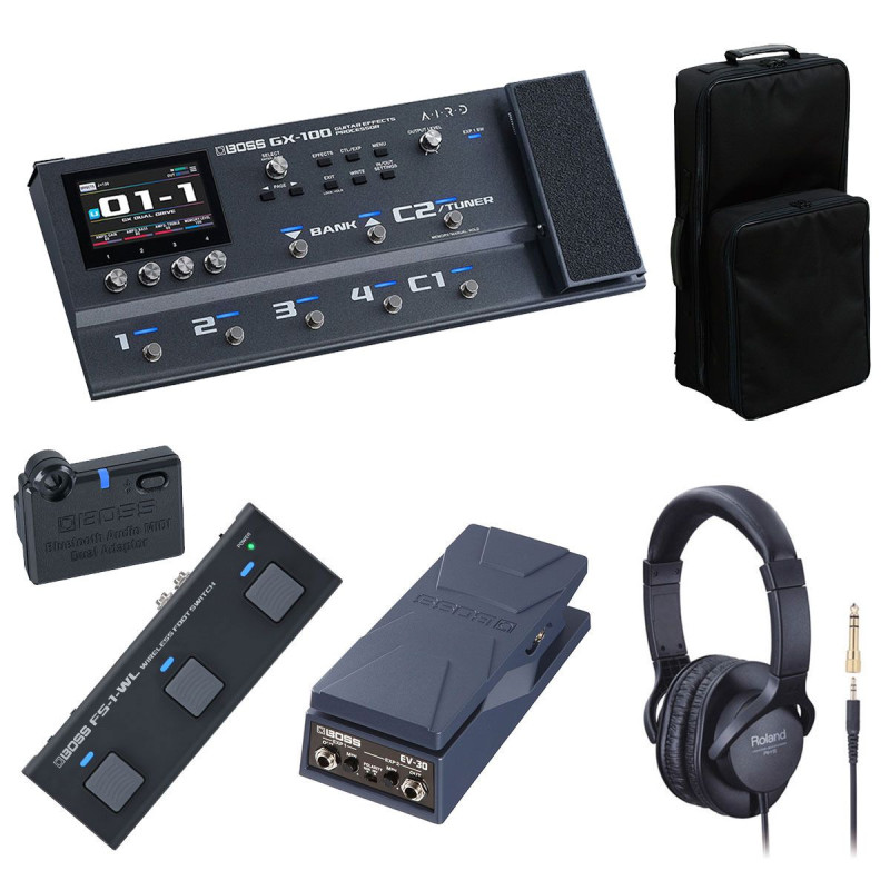 BOSS / GX-100 Guitar Effects Processor[オプションアイテム+リュック式キャリングバッグセット] FS-1-WL + EV-1-WL + BT-DUAL