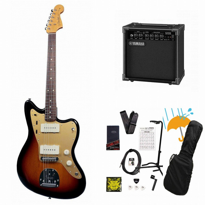 Fender / ISHIBASHI FSR MIJ Traditional 60S Jazzmaster 3 Tone Sunburst Slab Rosewood FB With Anodized PG YAMAHA GA15IIアンプ付属初心者セットR
