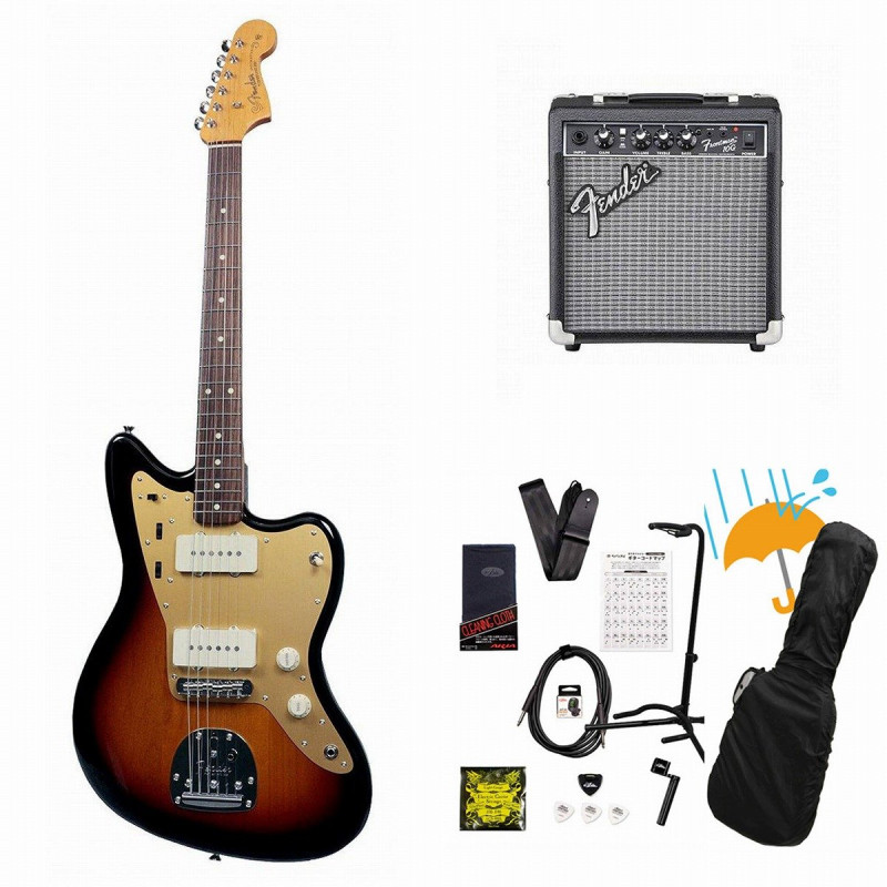 Fender / ISHIBASHI FSR MIJ Traditional 60S Jazzmaster 3 Tone Sunburst Slab Rosewood FB With Anodized PG Fender 10Wアンプ付属エレキギター初心者セットR