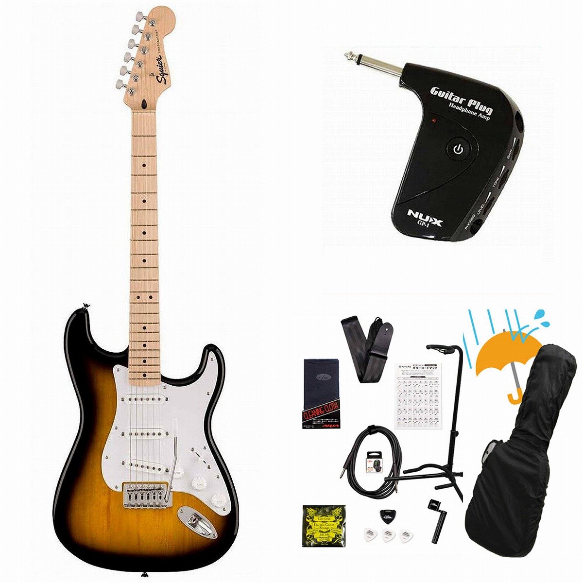 Squier by Fender / Sonic Stratocaster Maple FB WH PG 2-Color