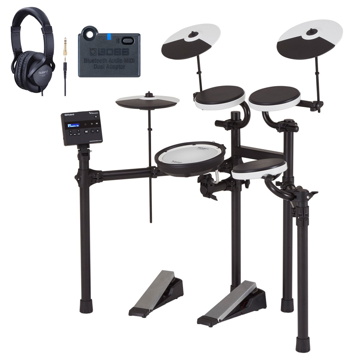 Roland / TD-02KV 電子ドラムキット BT-DUALアダプターとヘッドホン