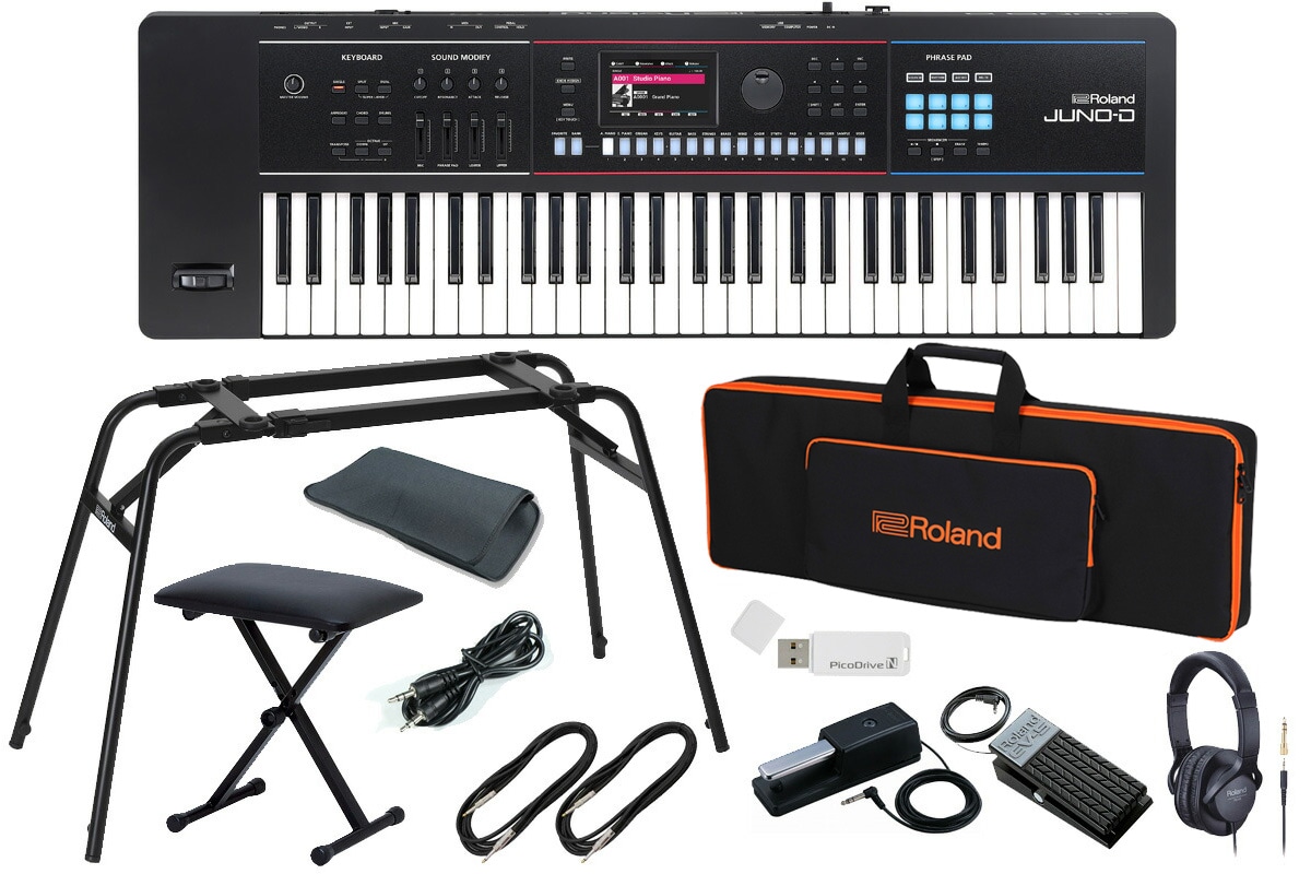 Roland JUNO-G 追加サウンド付 付属品有 Roland ローランド / JUNO-D6[コンプリートセット！]ベロシティー対応