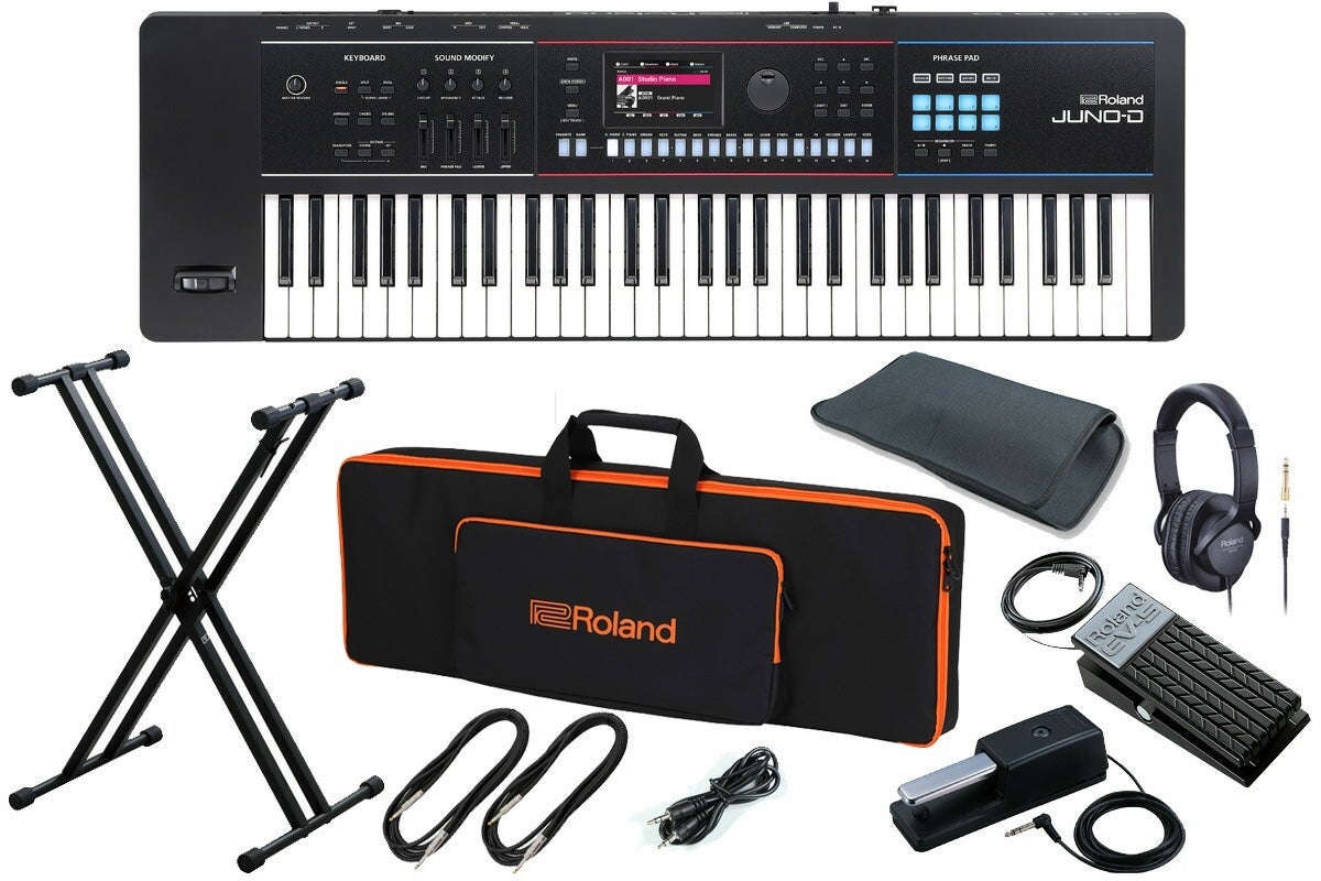 即発送 Roland JUNO-D 61鍵盤 電源アダプター ケースセット 背負える専用キャリング・ケース プレゼント！》Roland ローランド