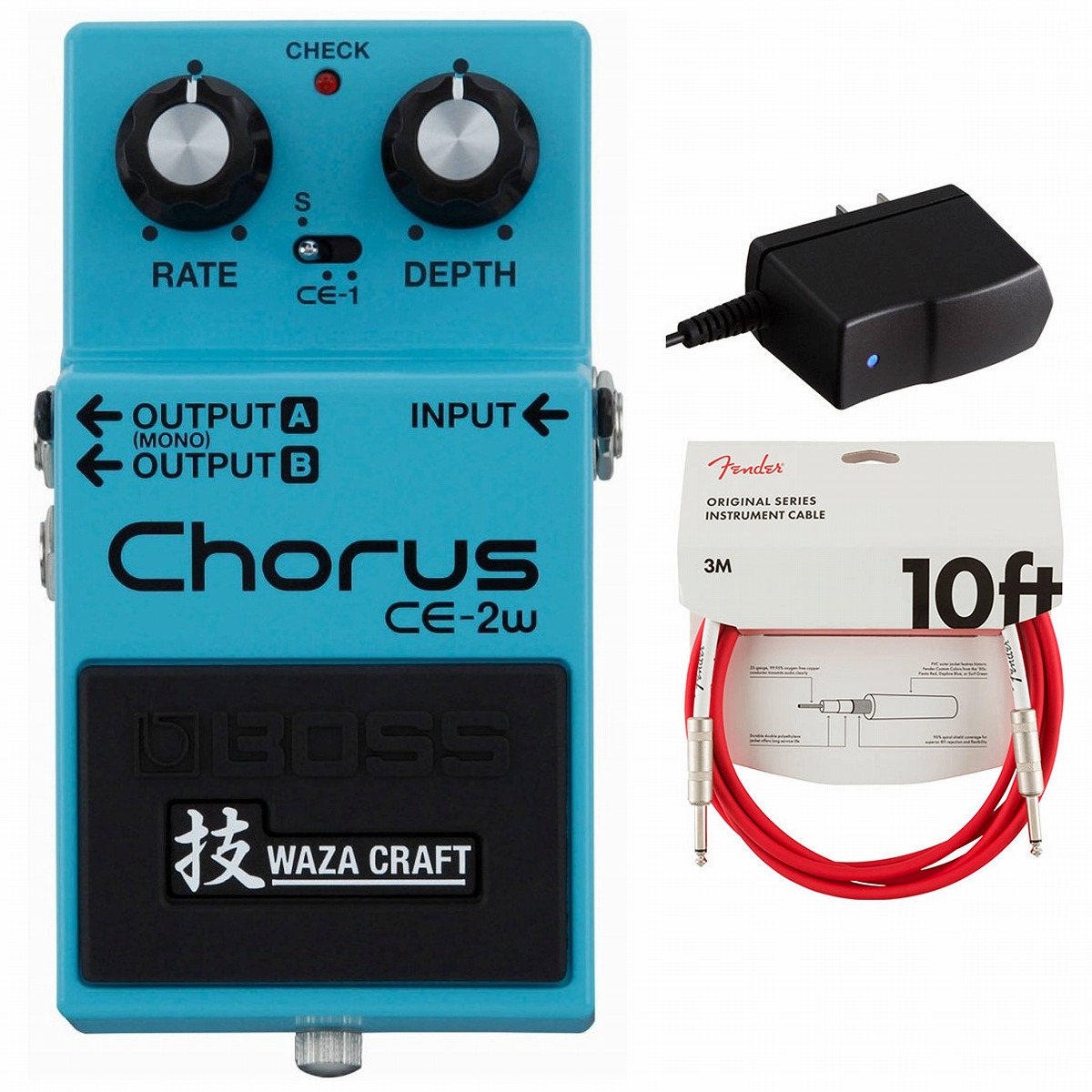BOSS / CE-2W Chorus コーラス 純正アダプターPSA-100S2+Fender
