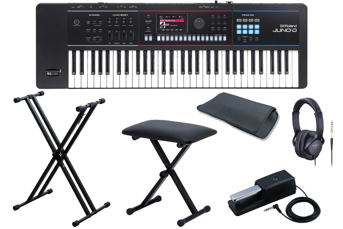Roland/JUNO-D6[X型キーボードスタンド＆キーボードベンチセット