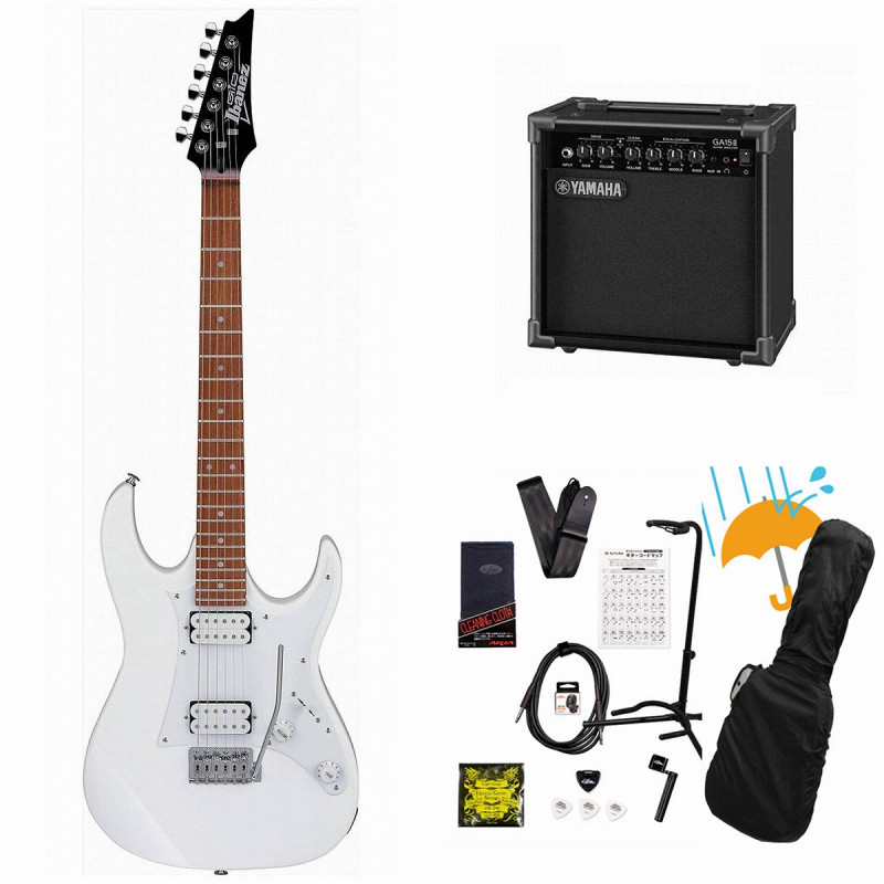Ibanez / GRX20-WH White GIO Series 入門用 海外限定モデル 【イシバシ楽器独占販売モデル！】 YAMAHA GA15IIアンプ付属初心者セットR