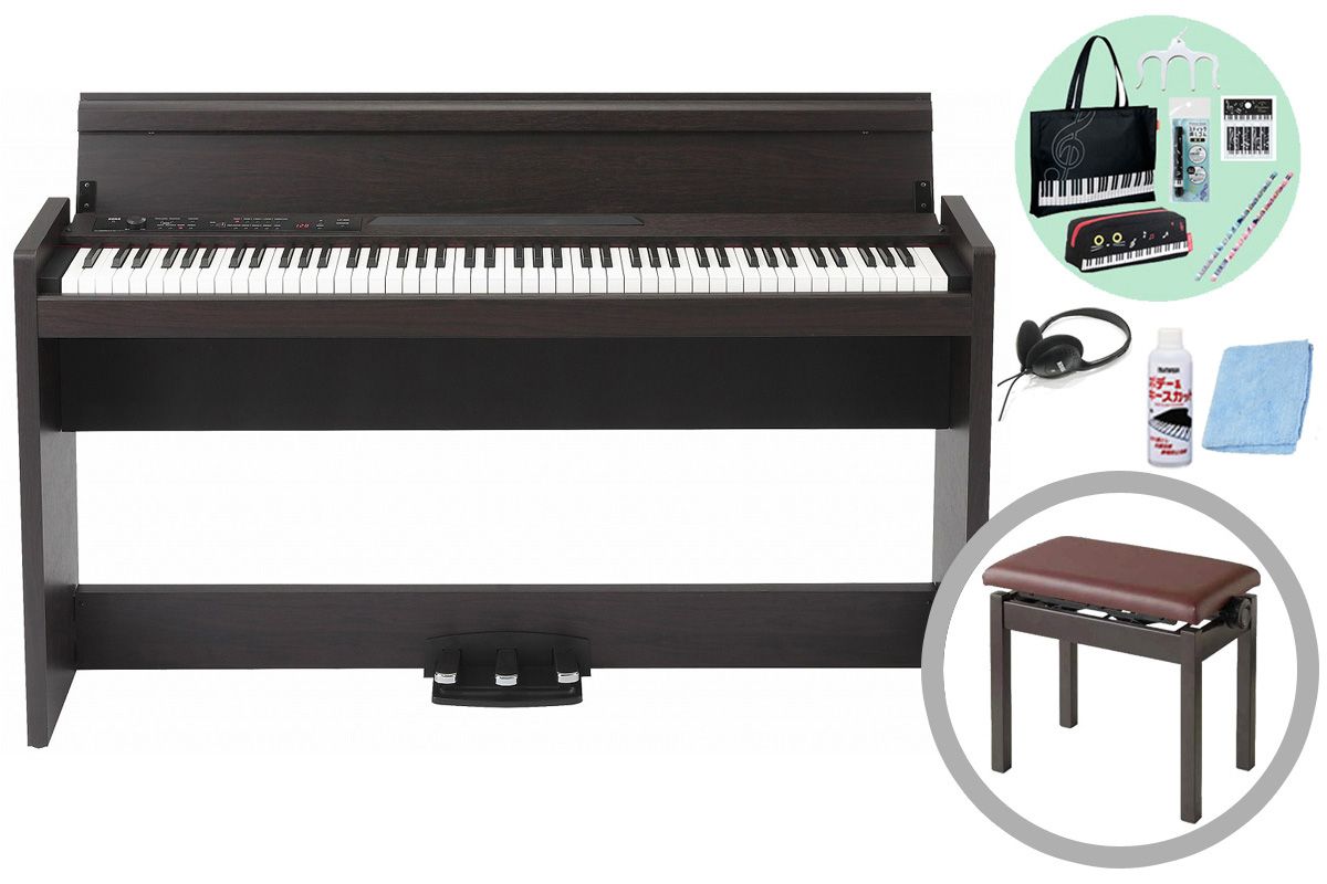【引取限定】KORG LP-380 ローズウッド 88鍵デジタルピアノ 椅子付き KORG / LP-380-RW U (ローズウッド 木目調仕上げ)【高低自在ピアノ椅子