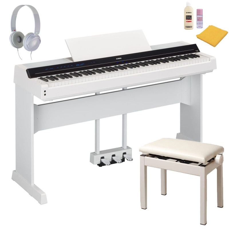 YAMAHA ヤマハ / P-S500WH [専用スタンド+ペダルユニット ＆ 高低自在椅子セット] 電子ピアノ 《お手入れセットプレゼント》【お取り寄せ商品】