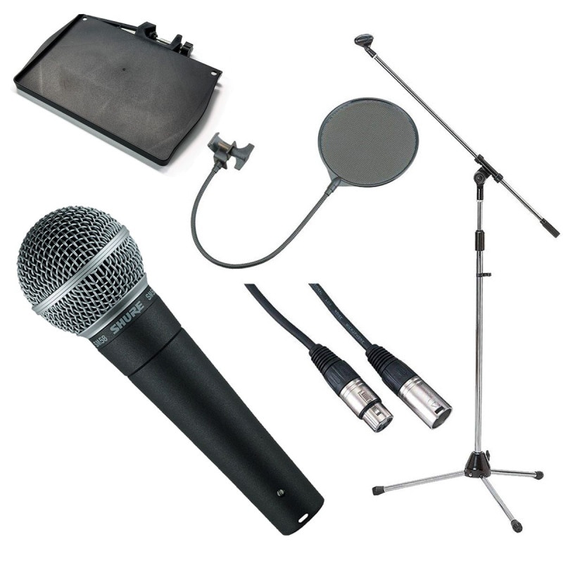 SHURE シュア / SM58-LCE [豪華3点セット + 楽ラック(譜面台ラック) セット] ダイナミックマイク