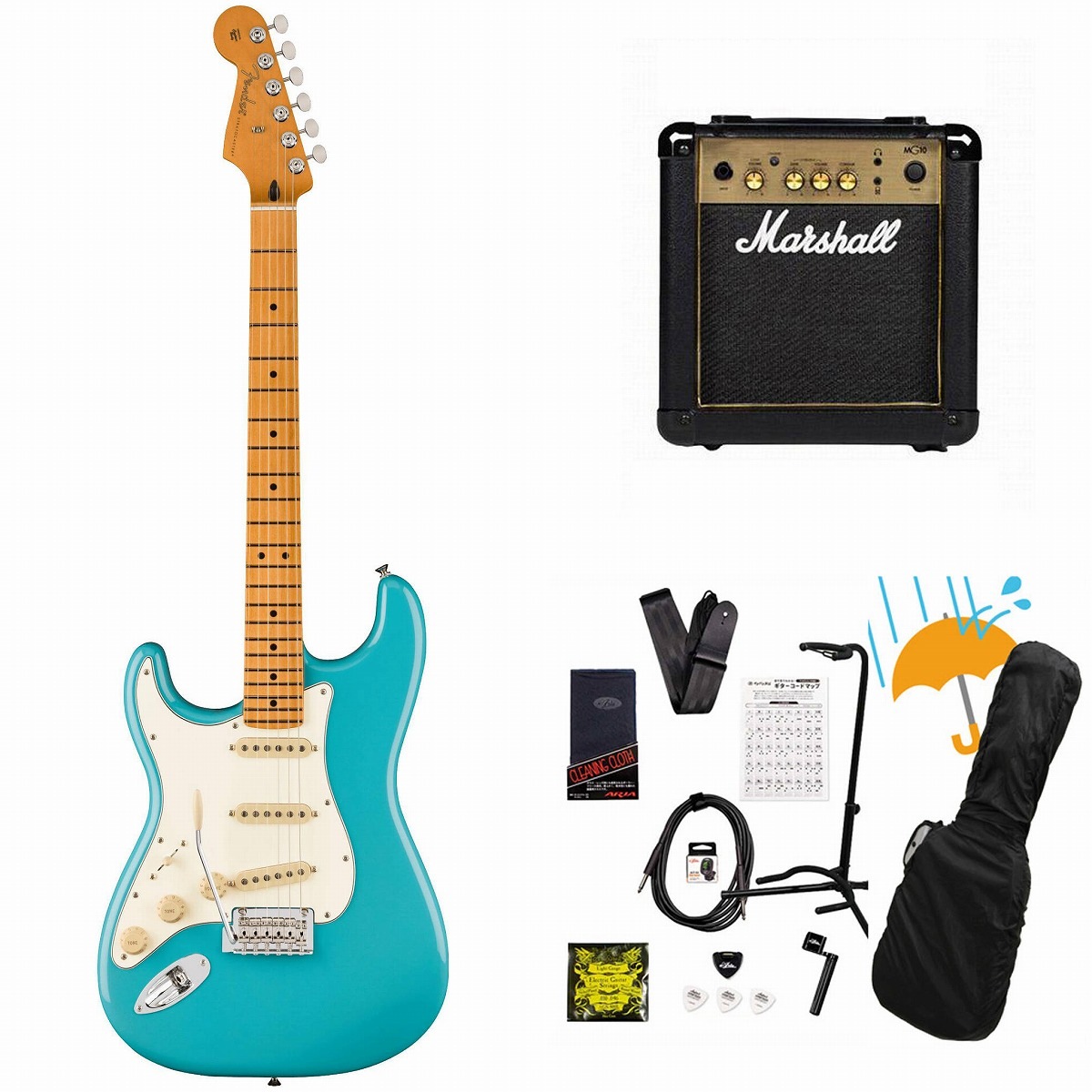 エレキギター　fender Stratcaster Fender / Player II Stratocaster Left-Handed Maple FB Aquatone Blue