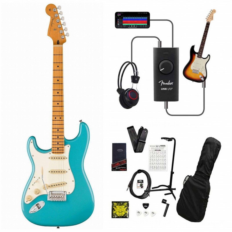 Fender / Player II Stratocaster Left-Handed Maple FB Aquatone Blue  録音＆セッションで上達！Fender Link I/O付き13点セット