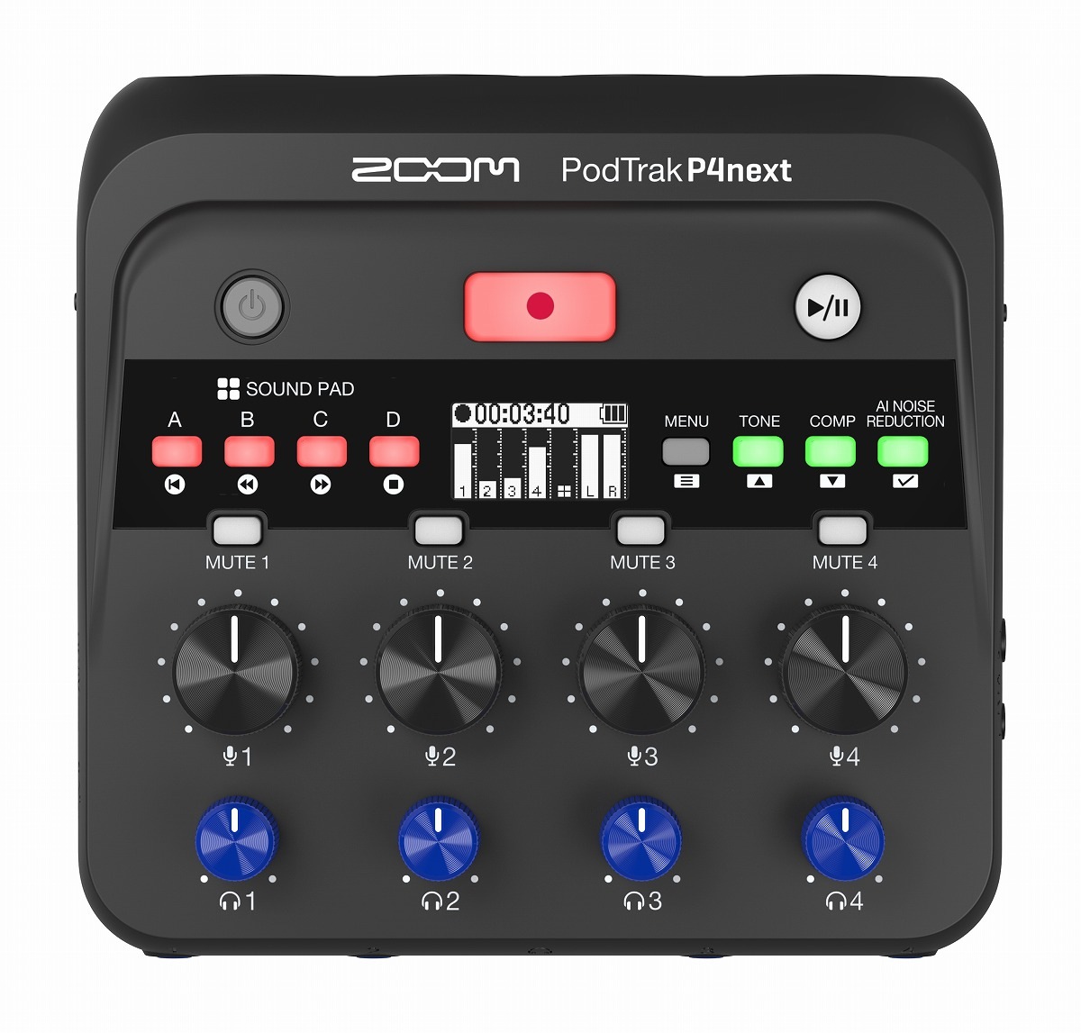 ZOOM ズーム / PodTrak P4next ポッドキャスト用レコーダー | SDカード