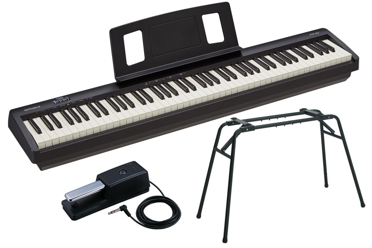 88鍵盤電子ピアノRoland FP-10、ペダル(DP-10)セット オフィシャルアクセセット》Roland ローランド / FP-10【スタンド
