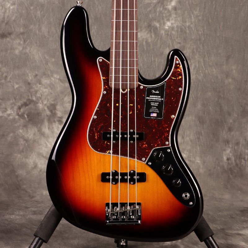 Fender / American Professional II Jazz Bass Fretless 3-Color Sunburst[長期在庫クリアランスセール]【渋谷店】【YRK】《チョイキズアウトレット》《渋谷店セール》