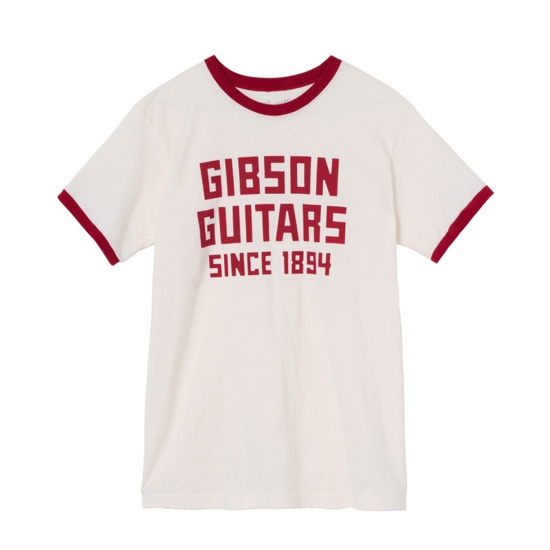 Gibson / GA-TEE-1894-WHT-LG Since 1894 Ringer Tee (White/Red) Large ギブソン Tシャツ Lサイズ