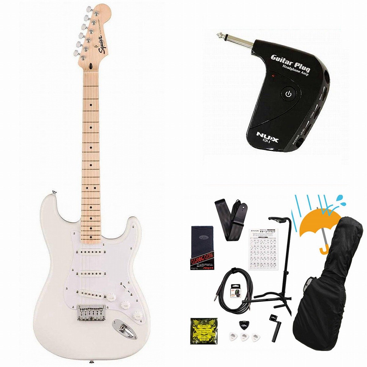 Squier by Fender / Sonic Stratocaster HT Maple FB WH PG Arctic