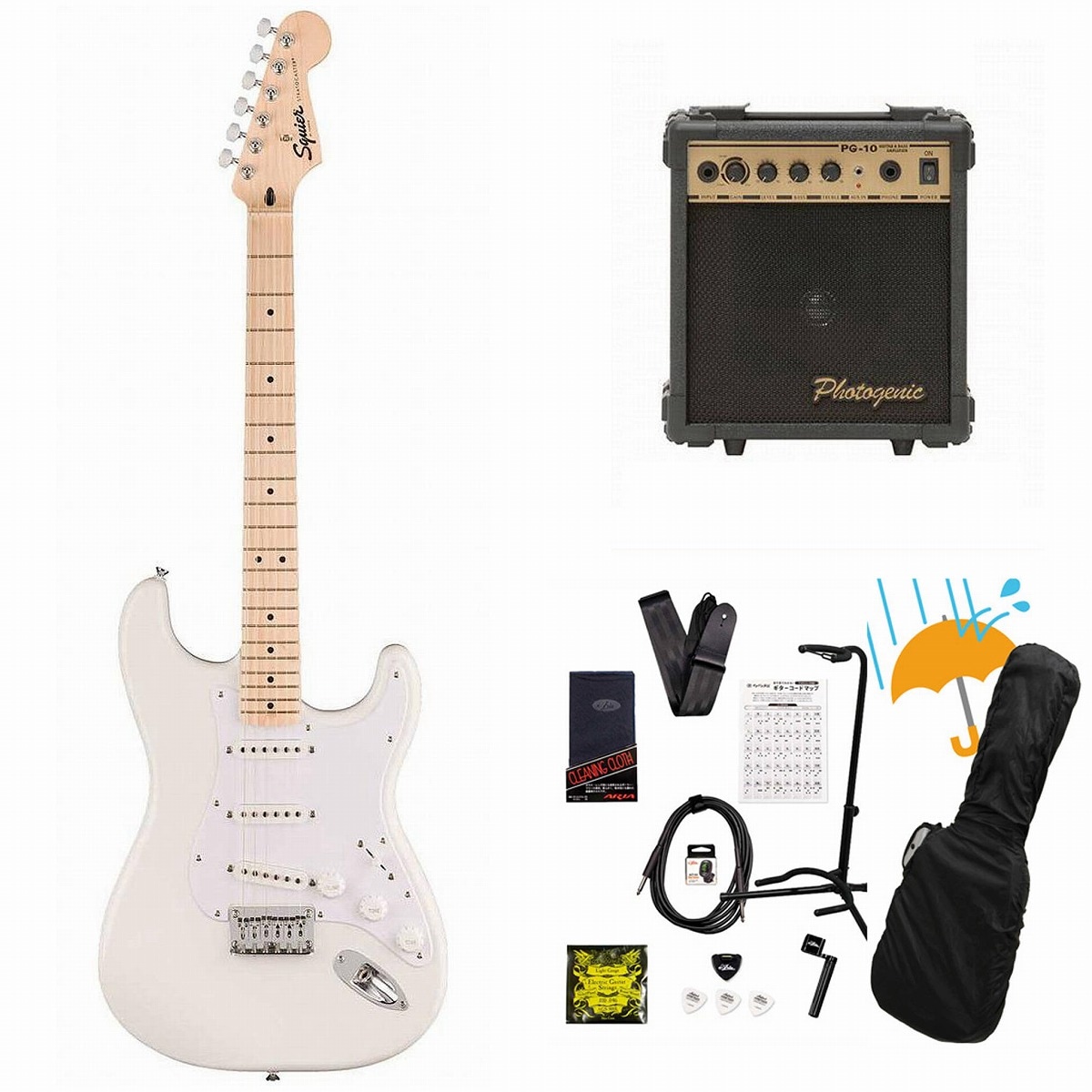 Squier by Fender / Sonic Stratocaster HT Maple FB WH PG Arctic