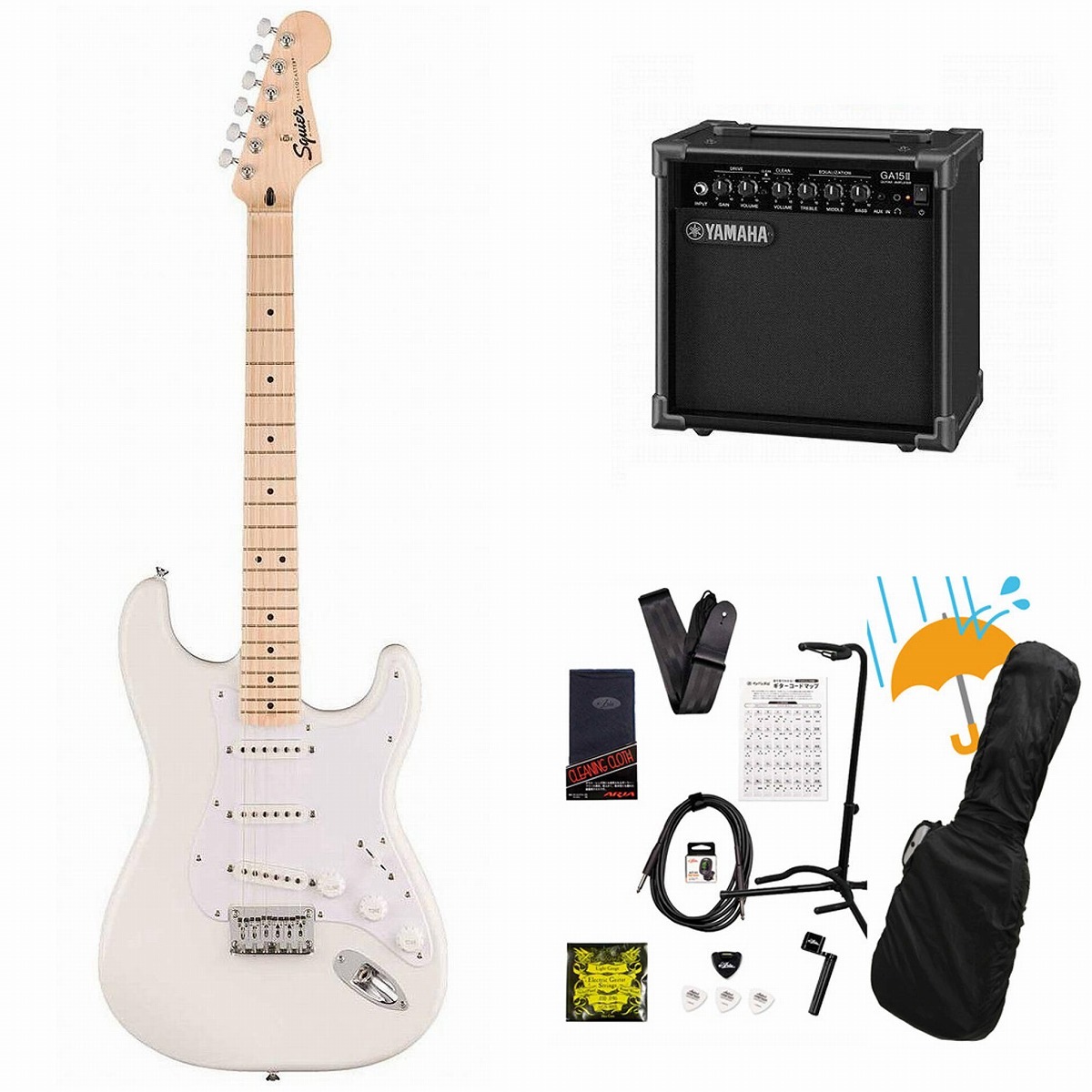 Squier by Fender / Sonic Stratocaster HT Maple FB WH PG Arctic