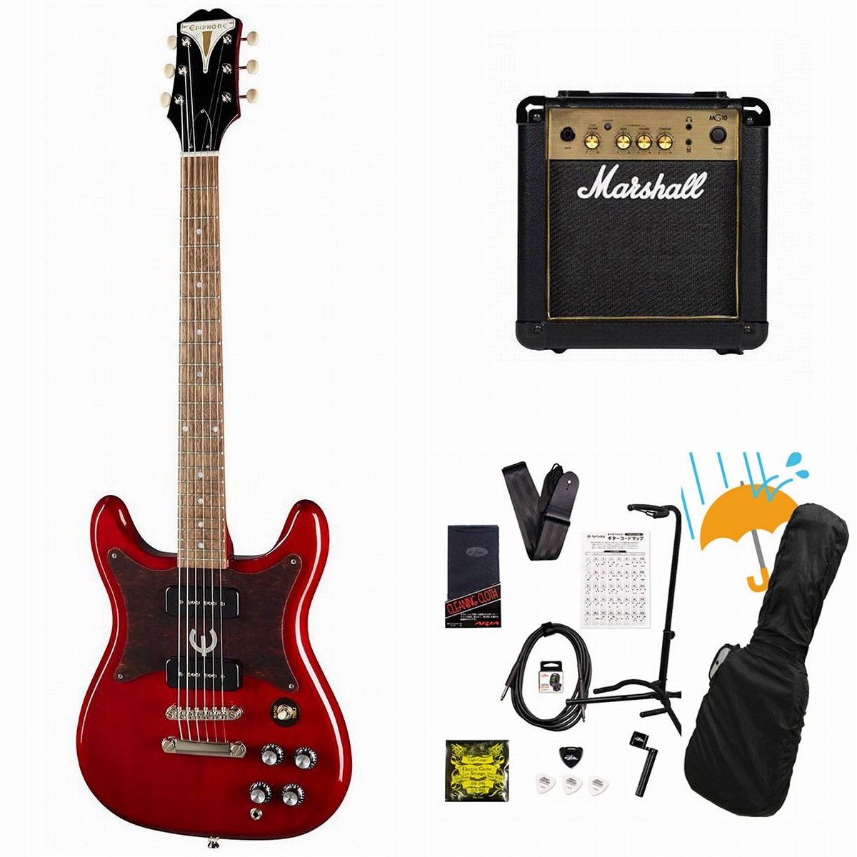 Epiphone / Wilshire P-90 Cherry (CH) エレキギター Marshall MG10