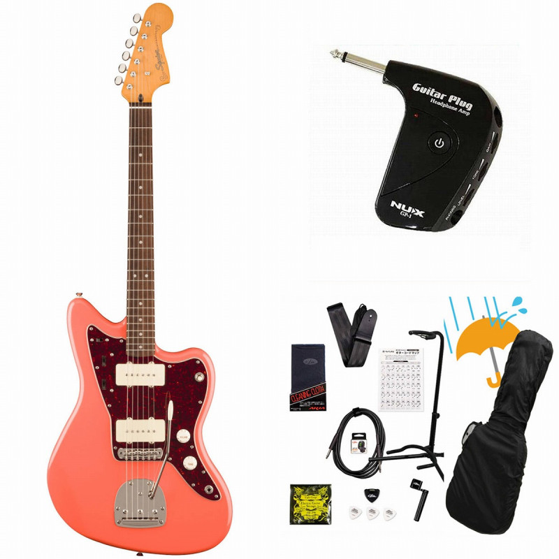 Squier by Fender / Classic Vibe '60s Jazzmaster Laurel Fingerboard Tortoishell Pickguard Tahitian Coral GP-1アンプ付属エレキギター初心者セットR