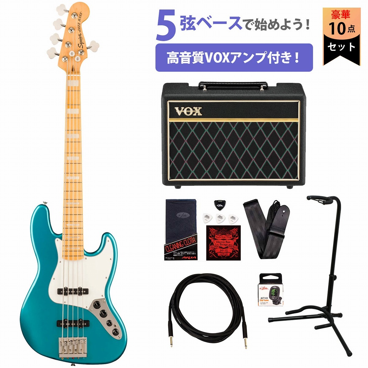 Squier by Fender / Classic Vibe Active '70s Jazz Bass V Maple FB