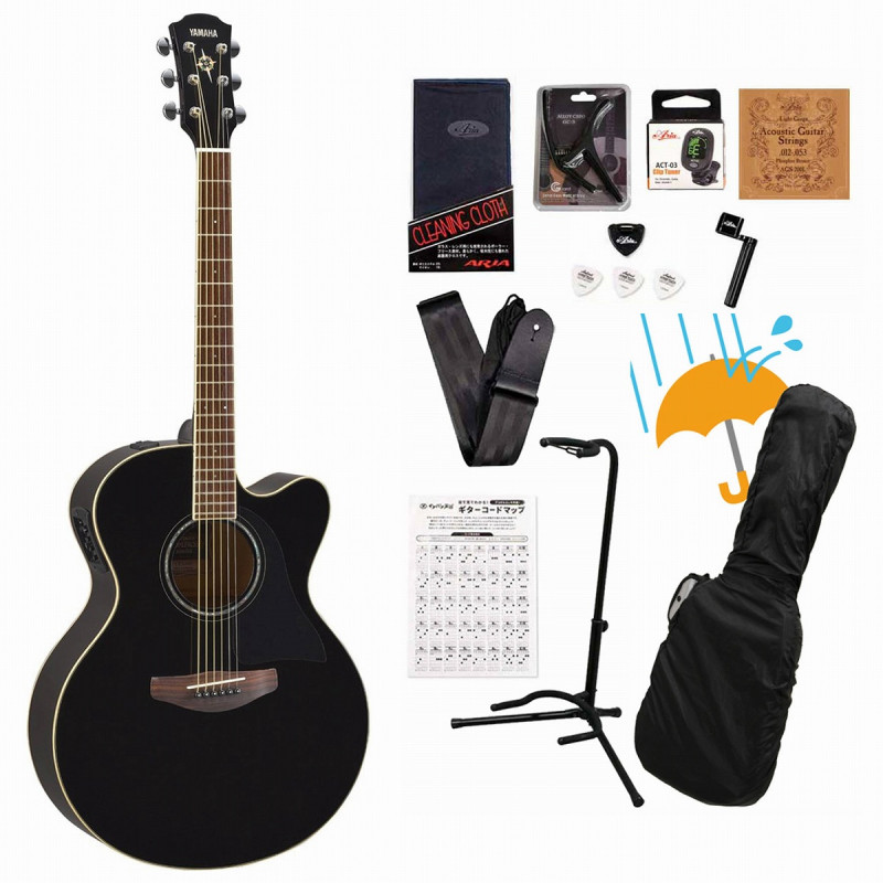 YAMAHA / CPX600 BL(Black) [ミディアムジャンボボディ エレアコ] ヤマハアコギ入門豪華12点初心者セットR