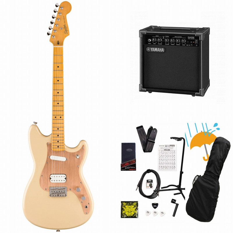 Squier by Fender / Classic Vibe Duo-Sonic HS Maple Fingerboard Gold Anodized Pickguard Desert Sand YAMAHA GA15IIアンプ付属初心者セットR