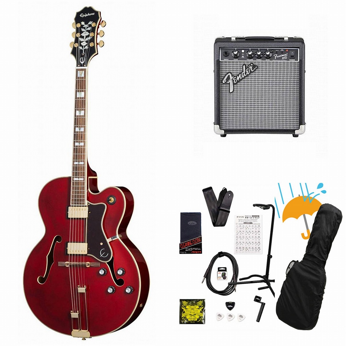 Epiphone / Broadway Wine Red ブロードウェイ Fender 10Wアンプ付属