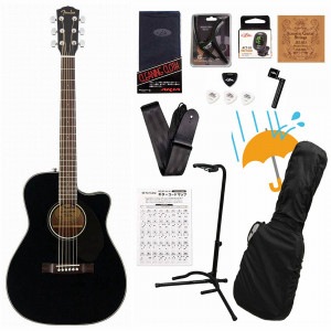 Fender / CC-60SCE Concert Black (Walnut Fingerboard) フェンダー エレアコ アコースティックギター アコギアコギ入門豪華12点初心者セットR