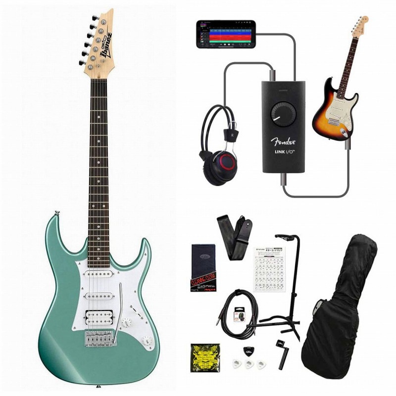 Ibanez / Gio GRX40-MGN (Metallic Light Green) アイバニーズ 入門用 録音＆セッションで上達！Fender Link I/O付き13点セット