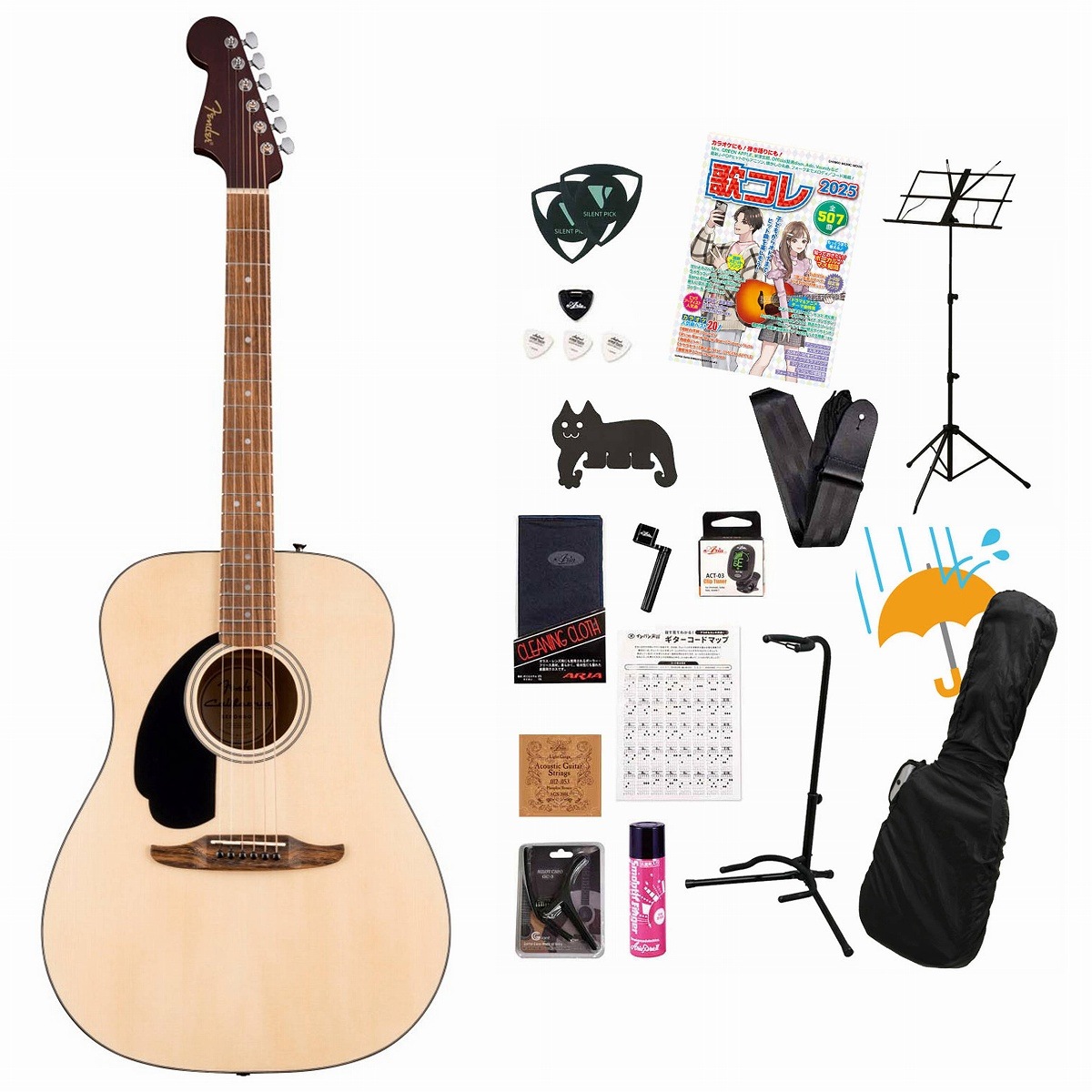 fenderアコースティックギター スプルーストップ(ケース付き) Fender / California Standard Redondo Left-Handed Spruce Top Black