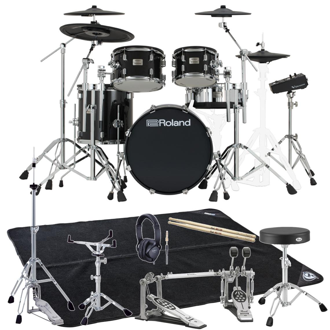 Roland / VAD516 PEARLツインペダルとプロラケ・ドラムマットを採用したフルセット