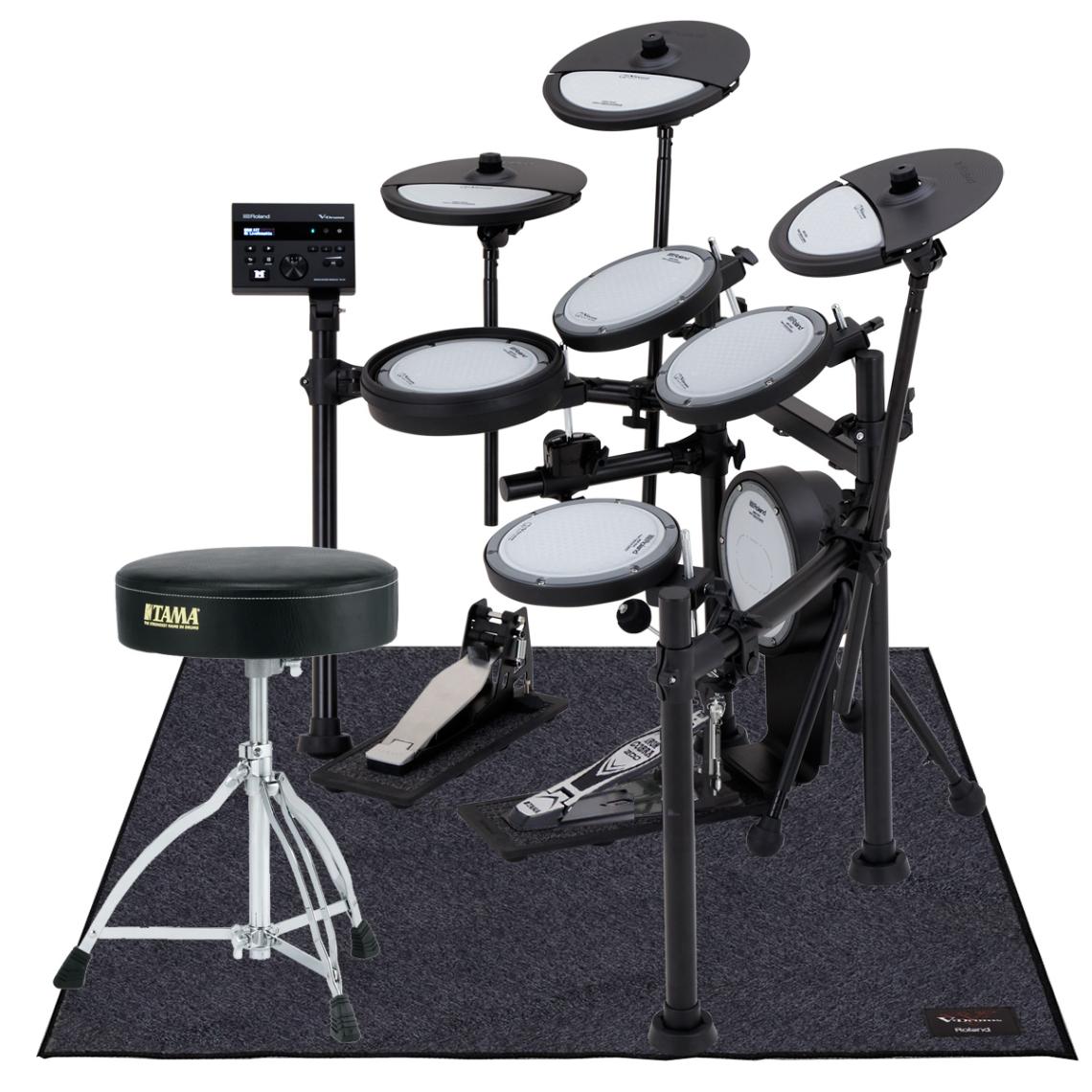 Roland / VQD106 純正VドラムマットとTAMAキックペダルとイスセット 