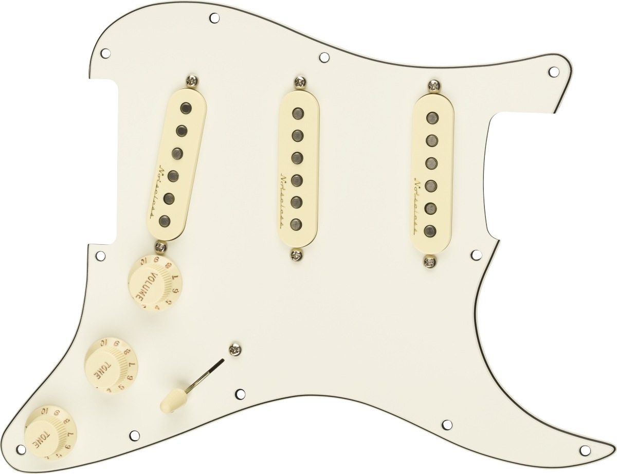 Fender / Pre-Wired Strat Pickguard Vintage Noiseless SSS Parchment